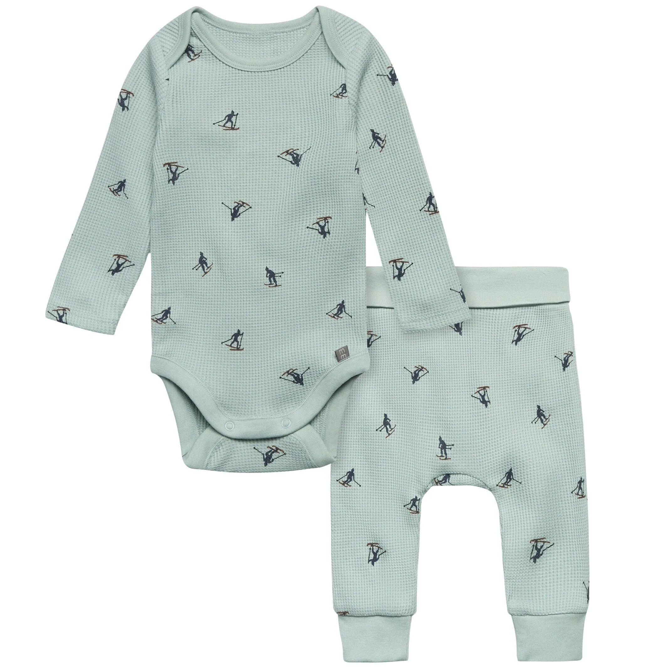 2-Piece Baby Neutral Blue Skier Bodysuit and Pant Set