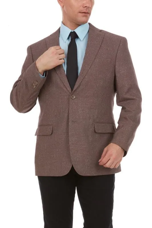 Adam Baker Men's Single Breasted Modern Fit Blazer/Sport Coat - Brown