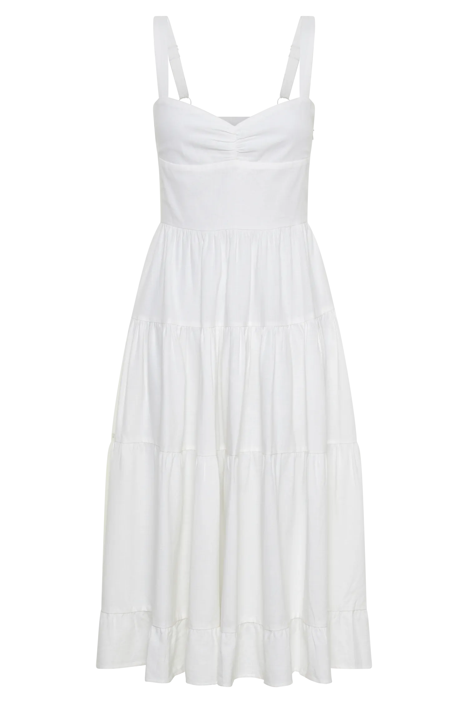 Adriana Linen Midi Dress - White