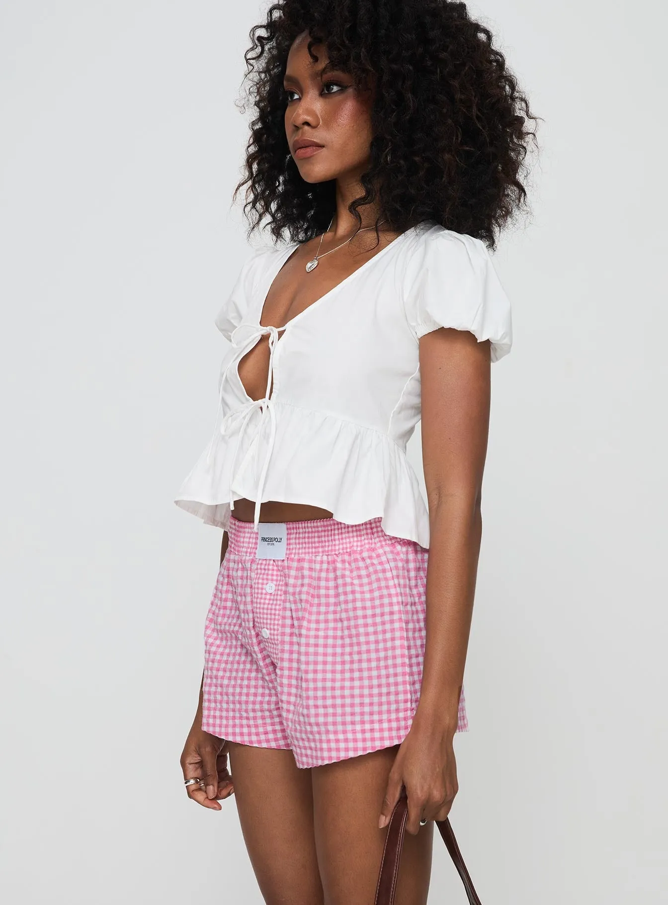 Back To It Boxer Shorts Pink Gingham