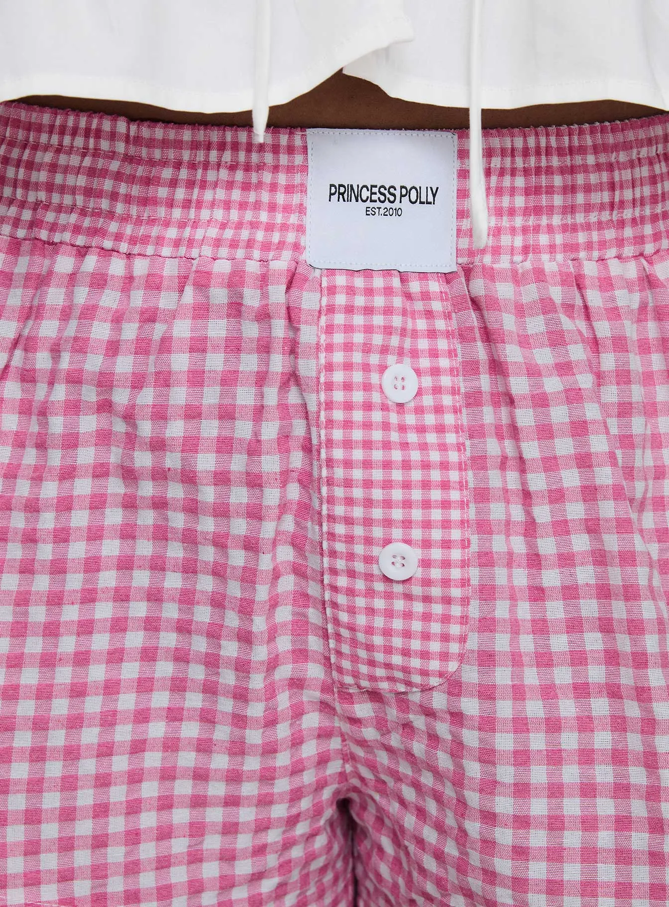 Back To It Boxer Shorts Pink Gingham