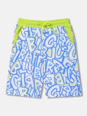 Blue Giraffe Boys Multi Printed Regular Fit Shorts