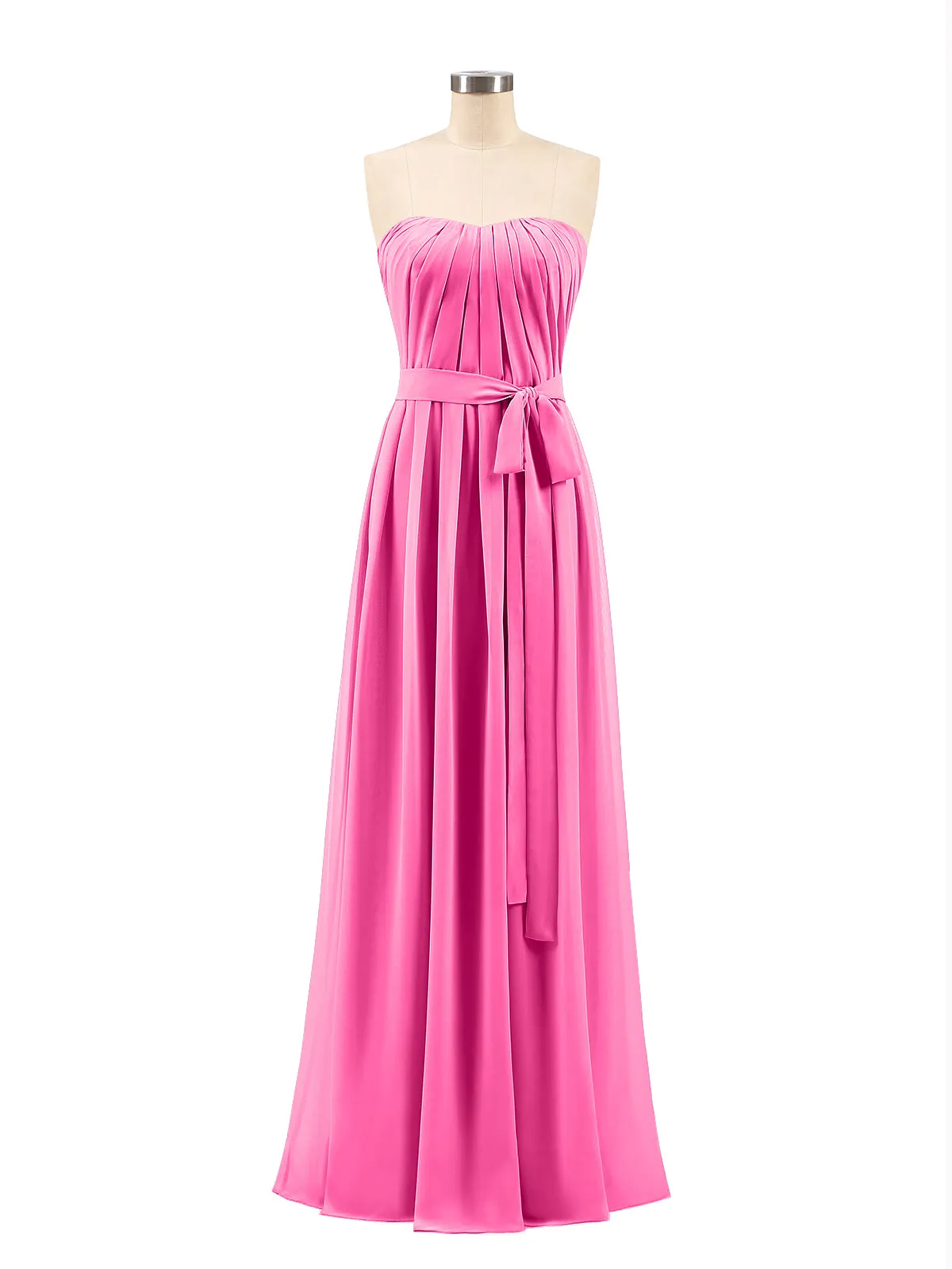 Chiffon Strapless Bridesmaid Gown with Sash-Azalea