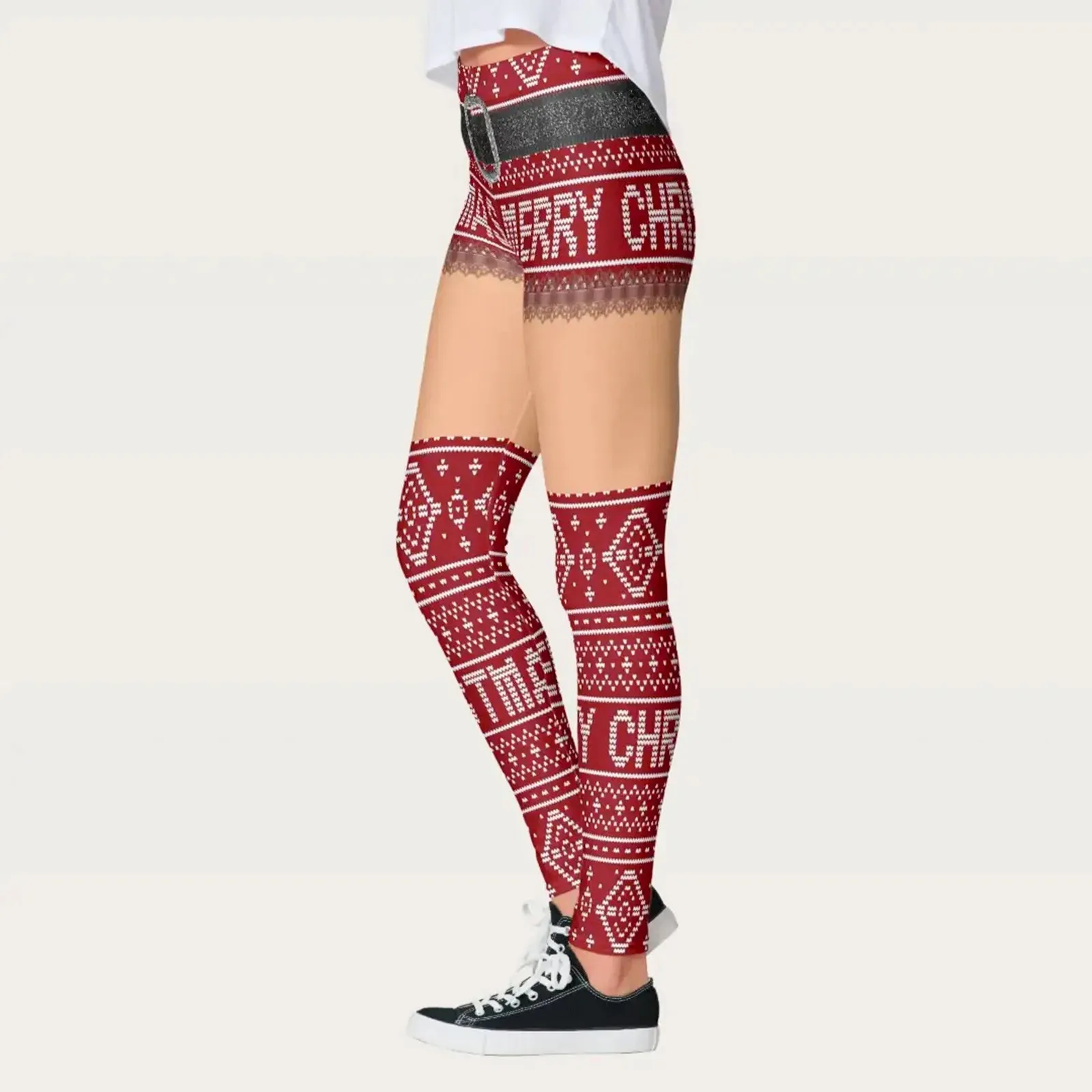 Christmas Leggings Seamless Push Up | Ugly Santa Snowman Print | High Waist Party Pants | Women's Xmas Pantalone