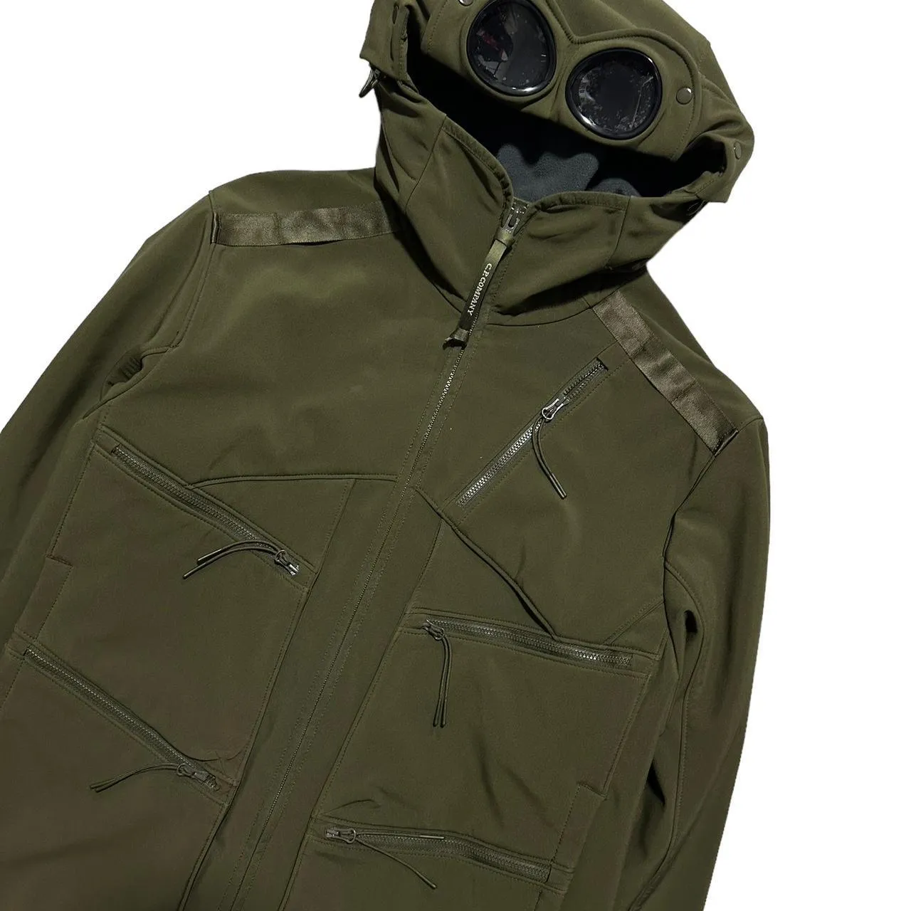 CP Company Green Multipocket Soft Shell Goggle Jacket