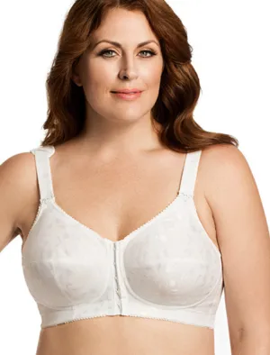 Elila Jacquard Front Close Soft Cup Bra, White | White Front Closure Bras | White Front Fastening Bras