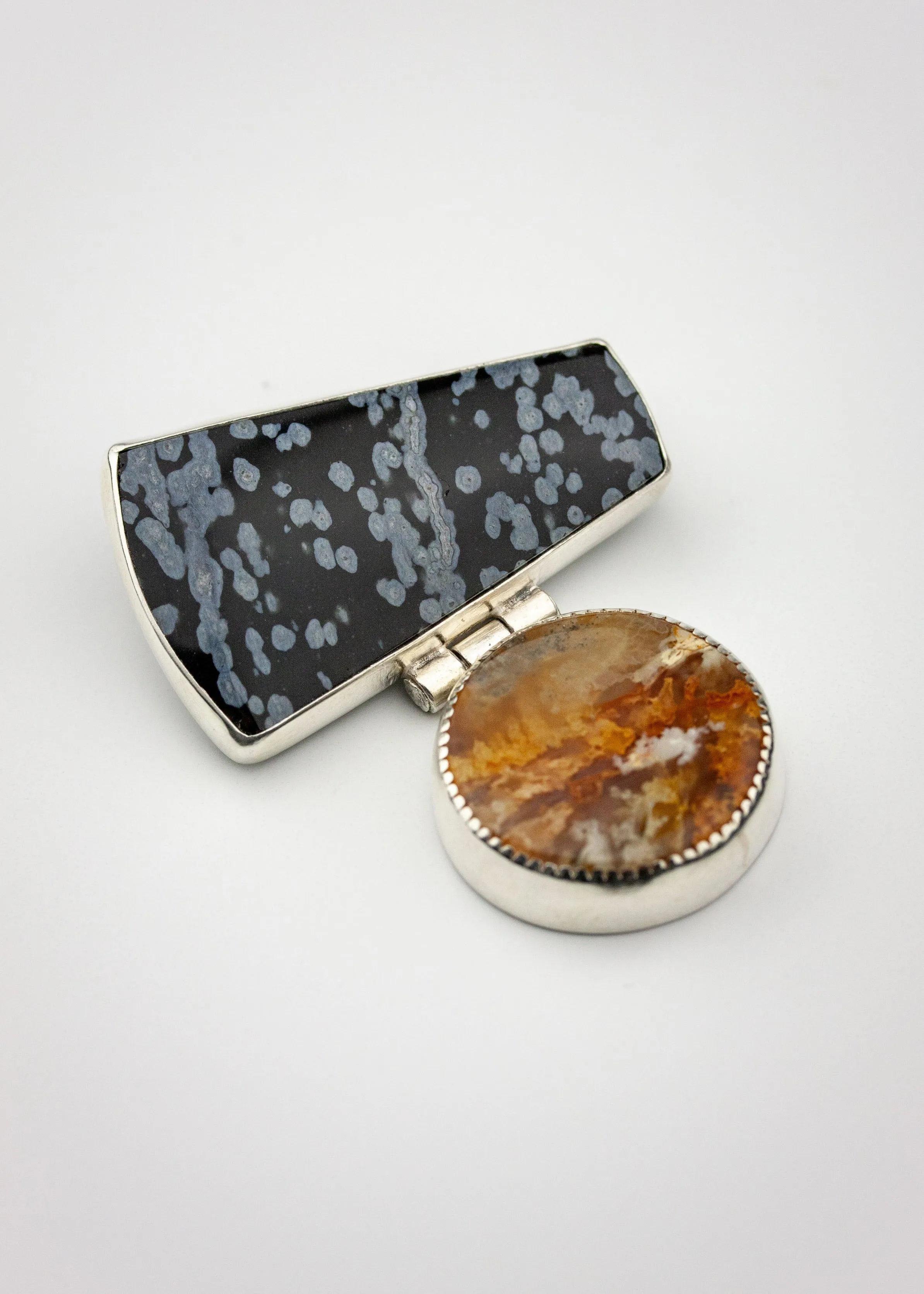 Essentialism | Snowflake Obsidian & Agate Brooch