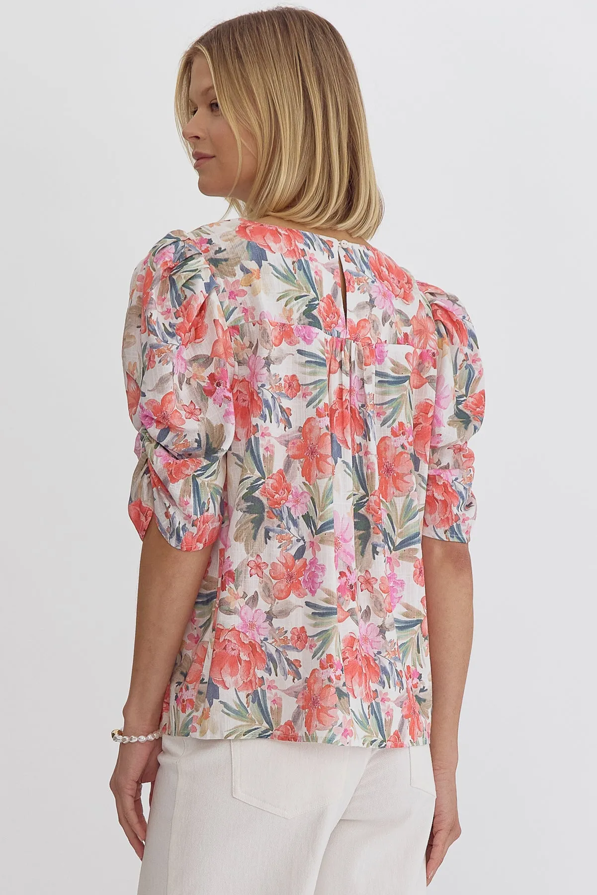 Floral Print Short Sleeve Top