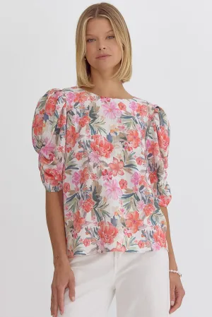 Floral Print Short Sleeve Top