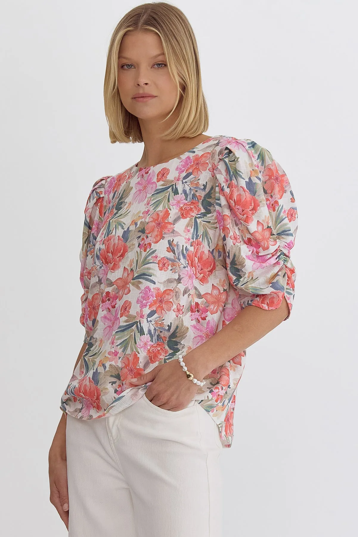 Floral Print Short Sleeve Top