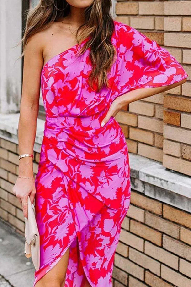 Floral Printed Graceful Wrap Maxi Dress