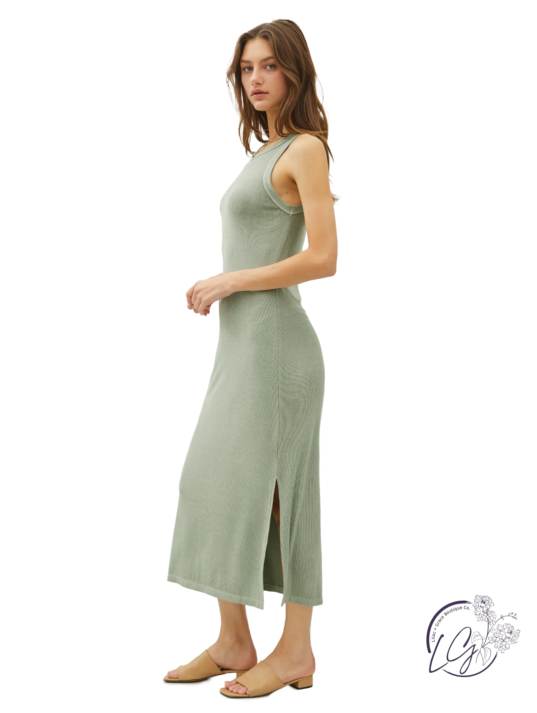 Graceful Knit Midi Dress