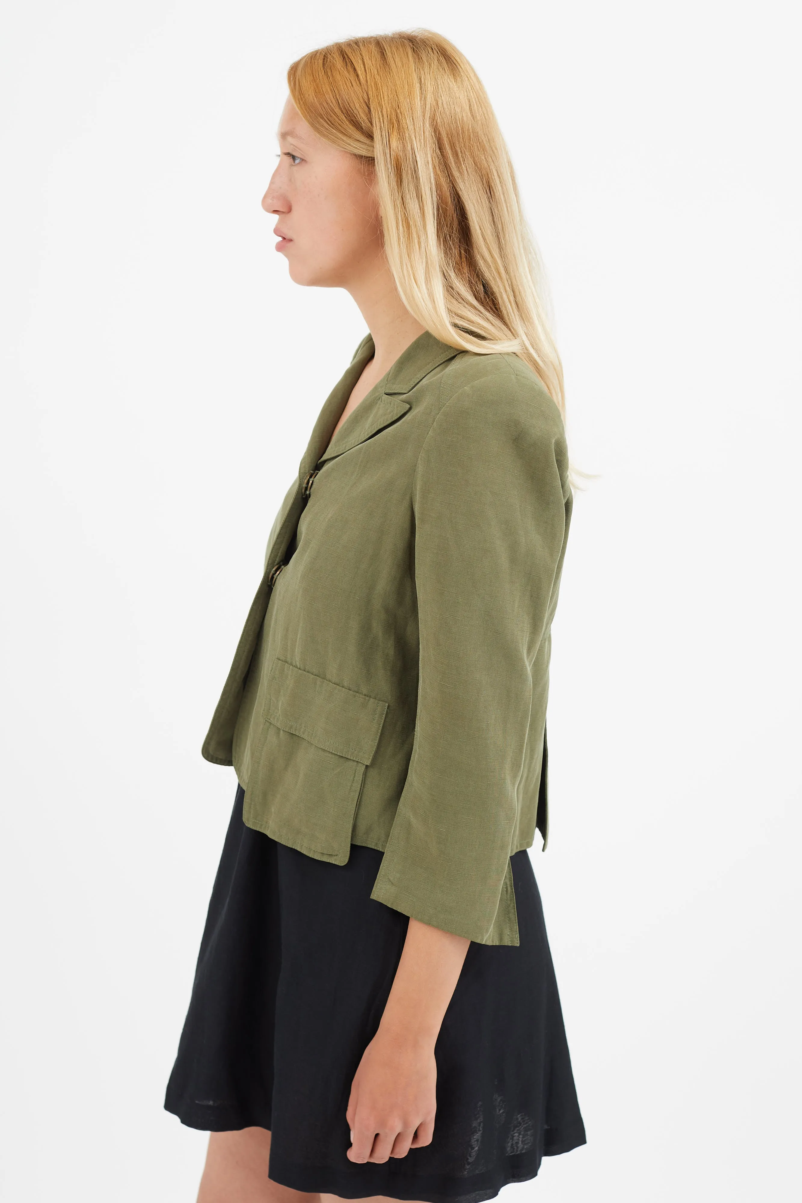 Green Lightweight Cropped Blazer