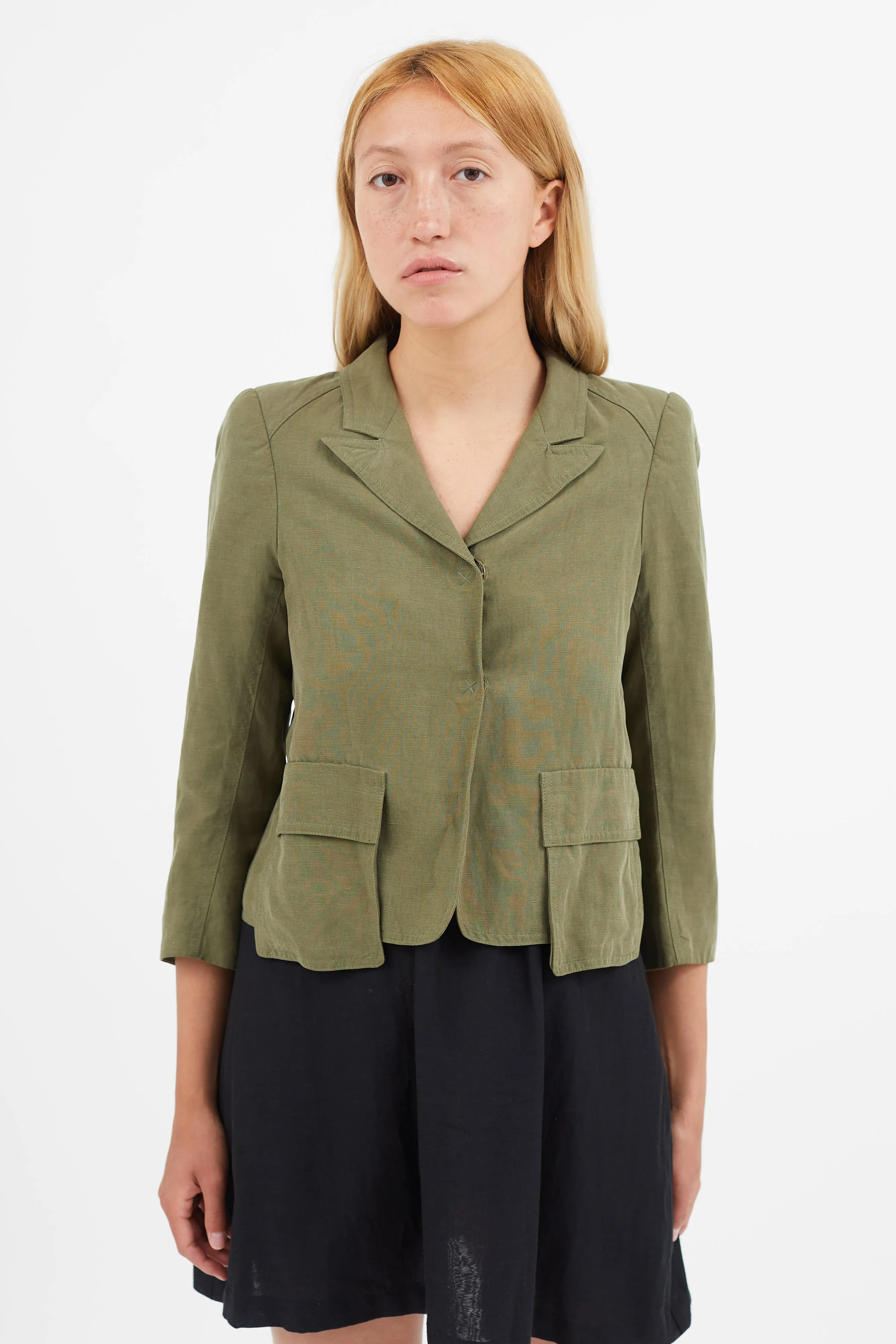 Green Lightweight Cropped Blazer