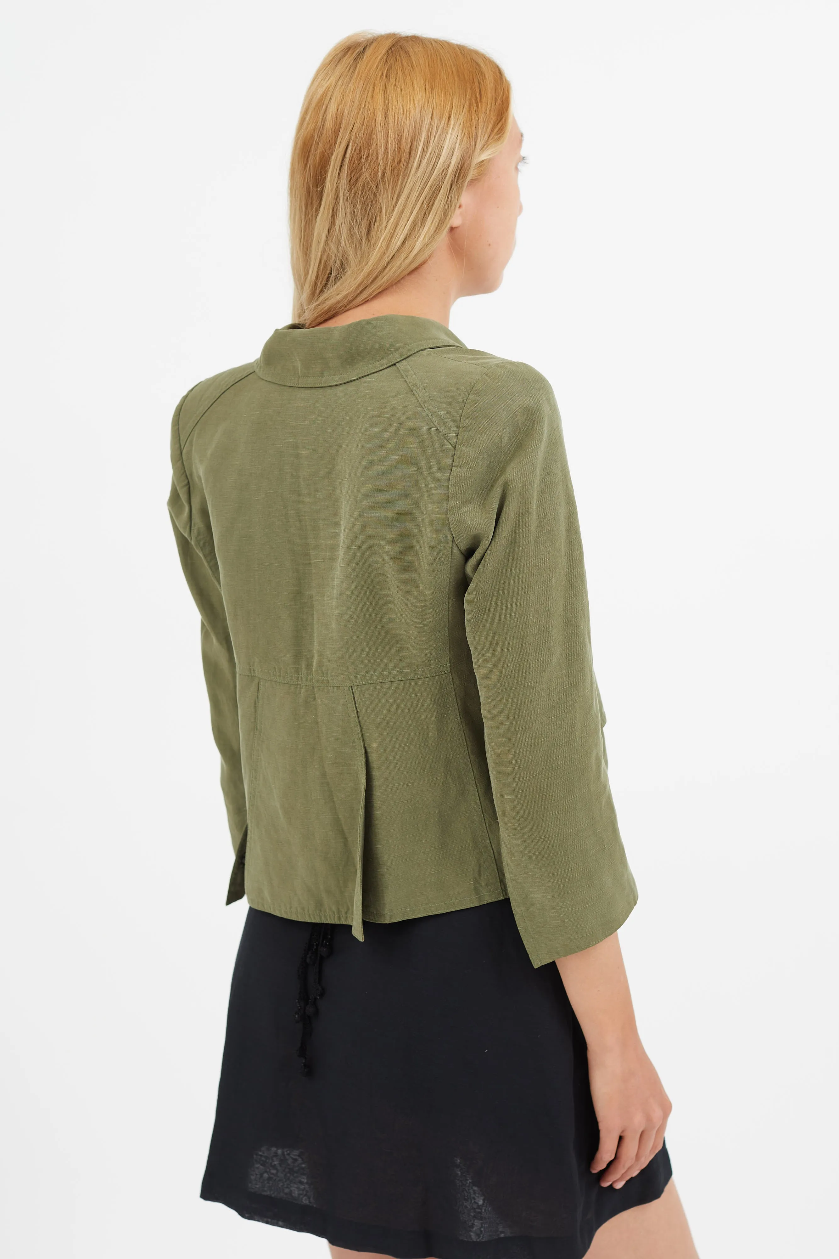 Green Lightweight Cropped Blazer