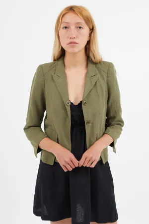 Green Lightweight Cropped Blazer