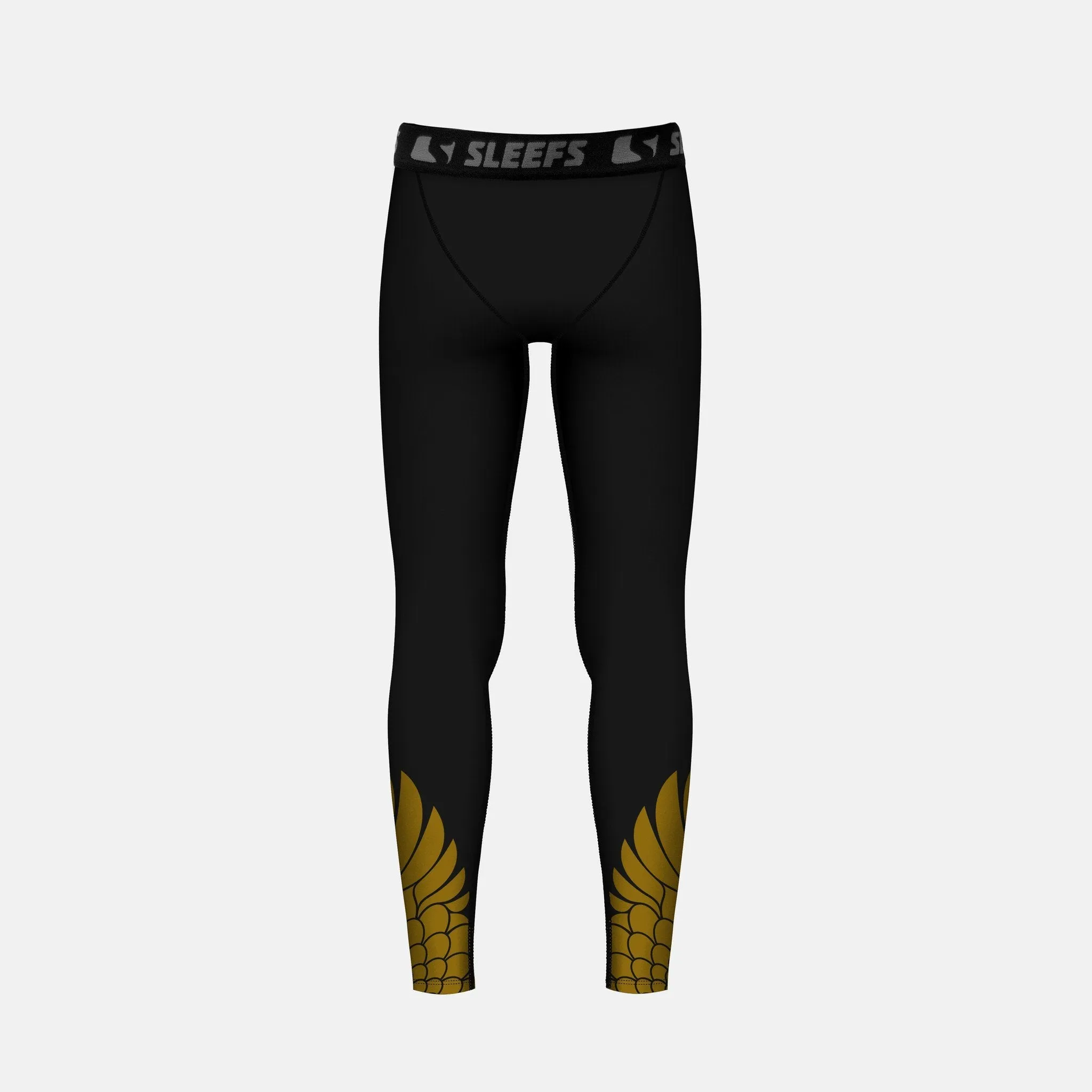 Icarus Black and Gold Kids compression tights / leggings