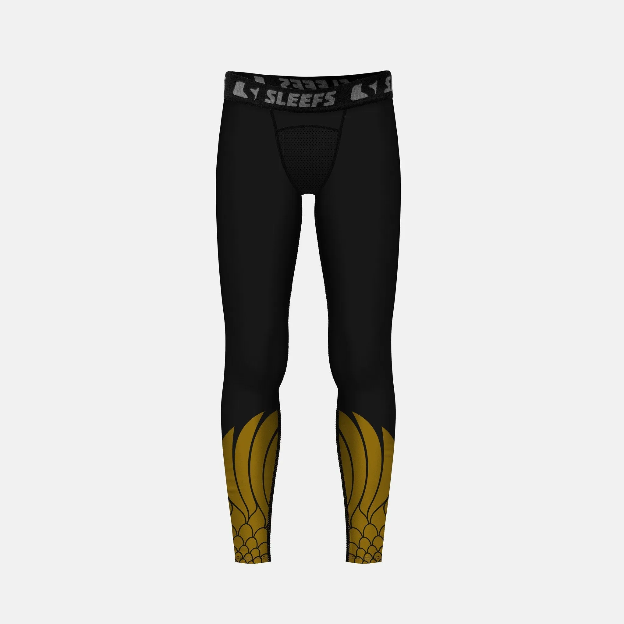 Icarus Black and Gold Kids compression tights / leggings