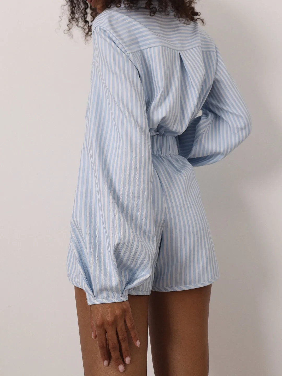 Imogen Candy Stripe Shorts | Blue/White