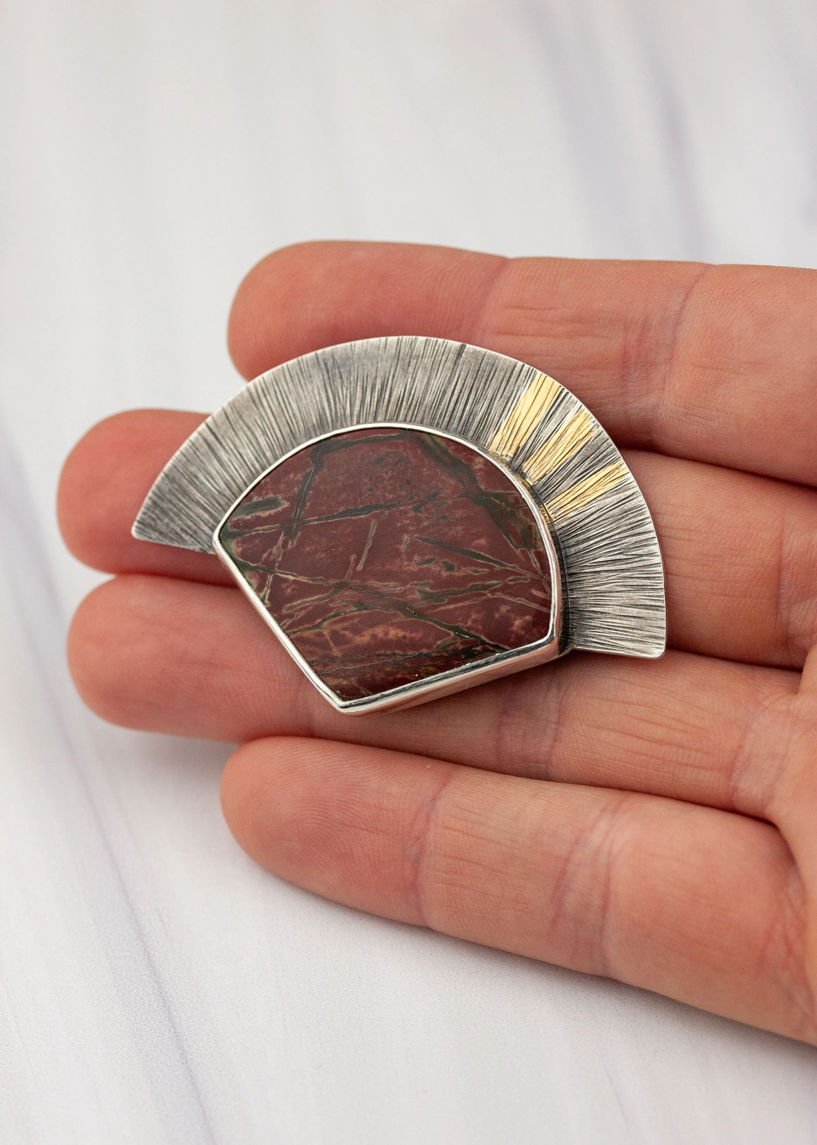 Jasper Sun Brooch