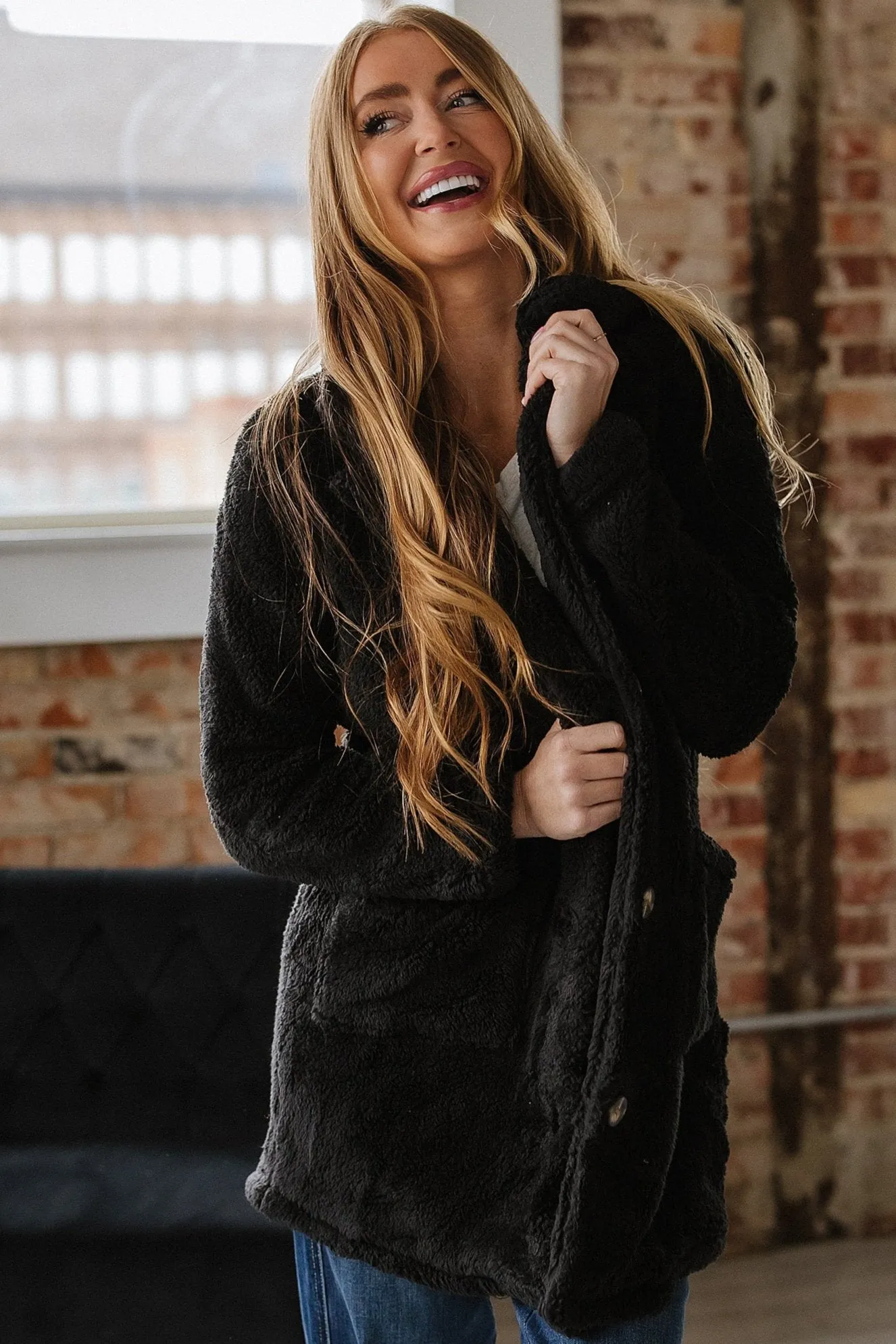 Krishelle Long Sherpa Coat