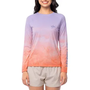 Ladies Coral Sky Long Sleeve Raglan Slub Shirt