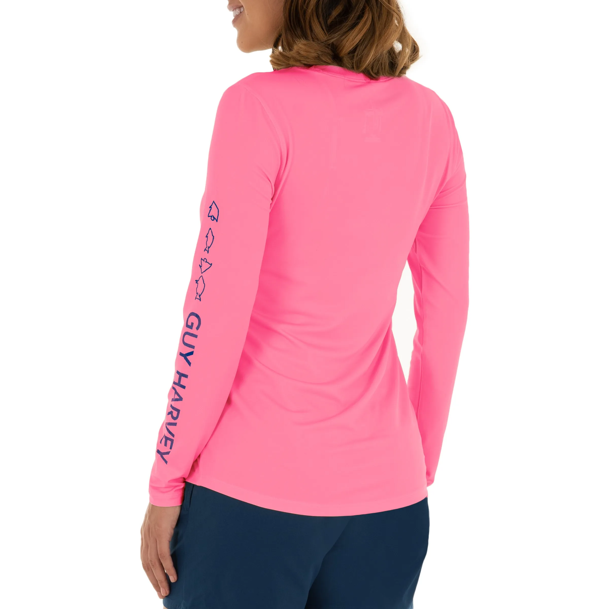 Ladies Core Solid Pink Sun Protection Top