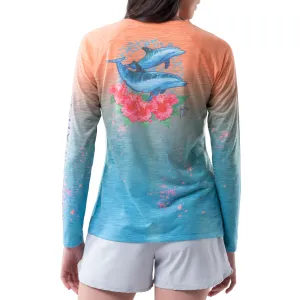 Ladies Double Trouble Long Sleeve Poly/Rayon Slub Top