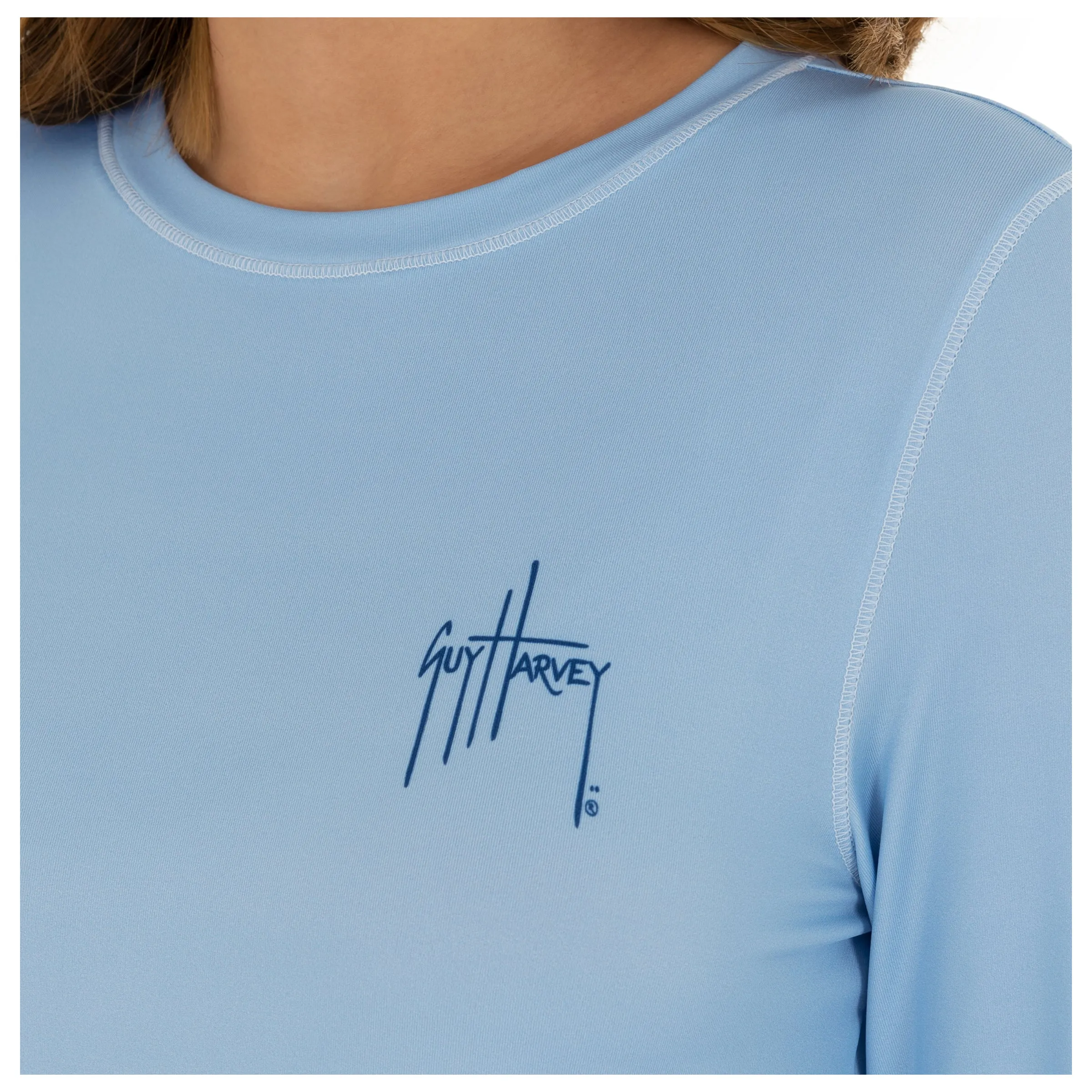 Ladies Lure Americana Long Sleeve Blue Sun Protection Top