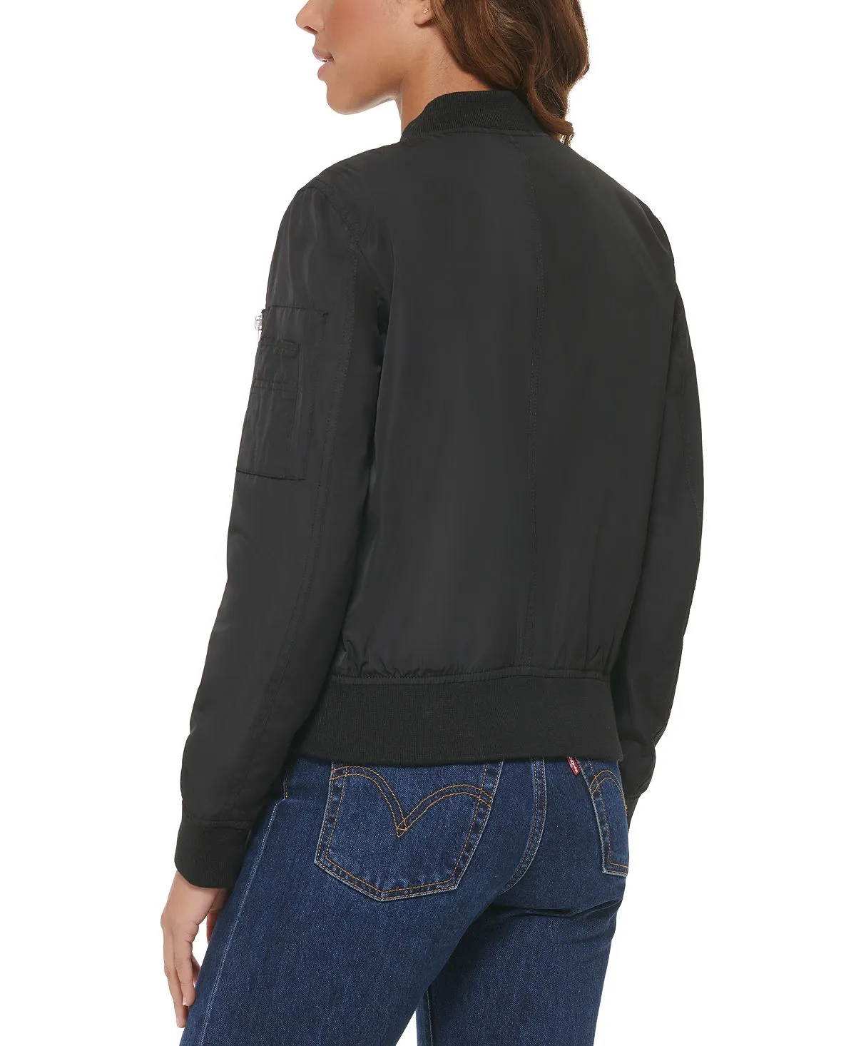 Levi's Women's Lightweight Zip Bomber Jacket, Black