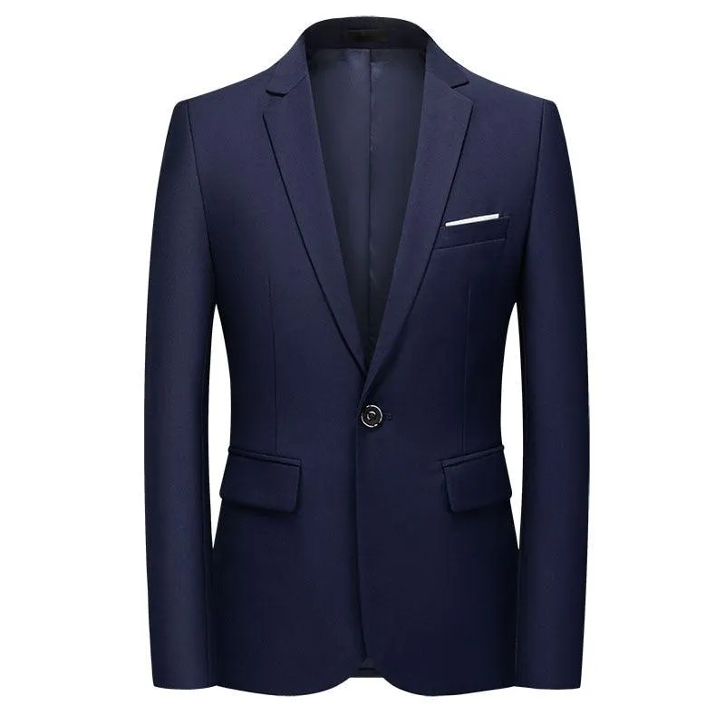 Men Blazer - 1-Button Style Formal Blazer - Navy Blue