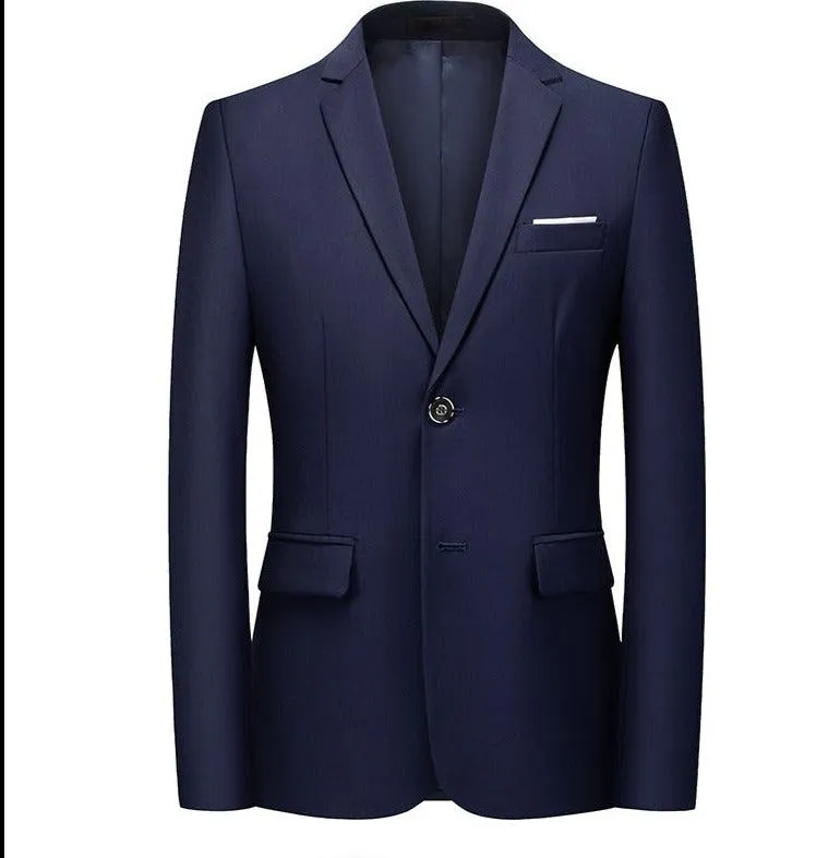 Men Blazer - 1-Button Style Formal Blazer - Navy Blue