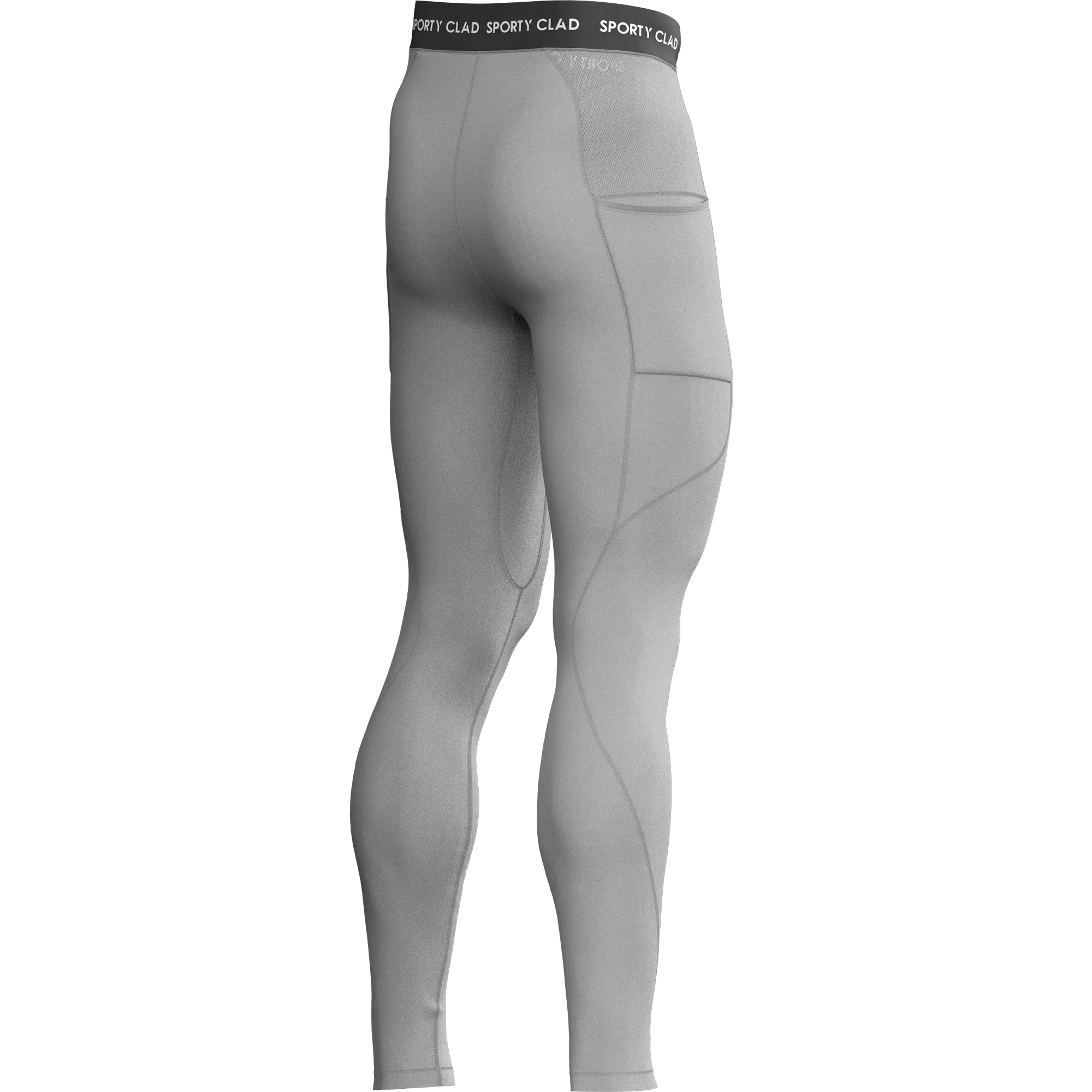 Men's Light Grey Thermal Base Layer Compression Leggings