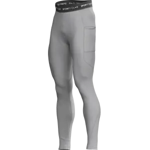 Men's Light Grey Thermal Base Layer Compression Leggings