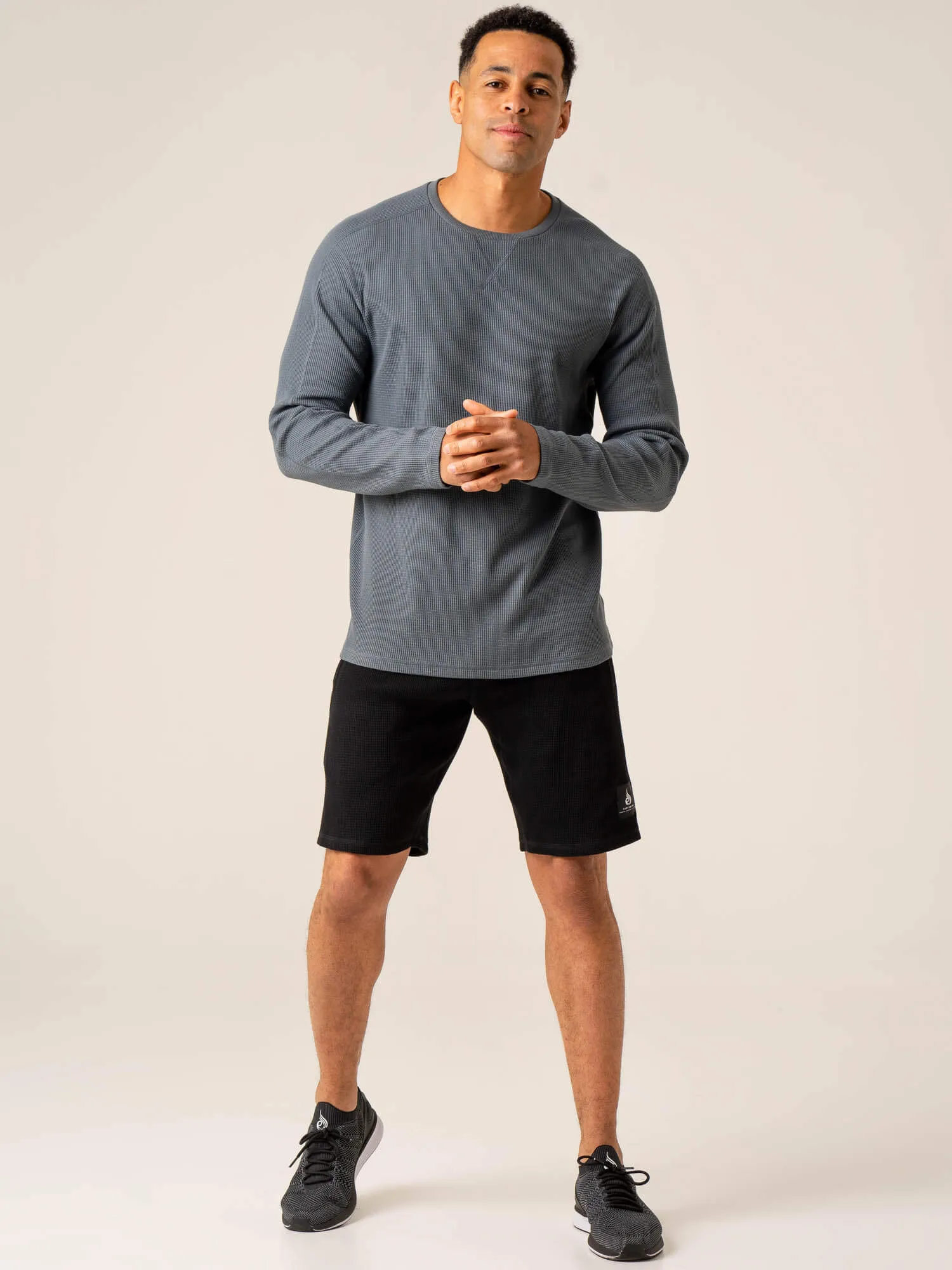 Men's Waffle Lounge Shorts - Black