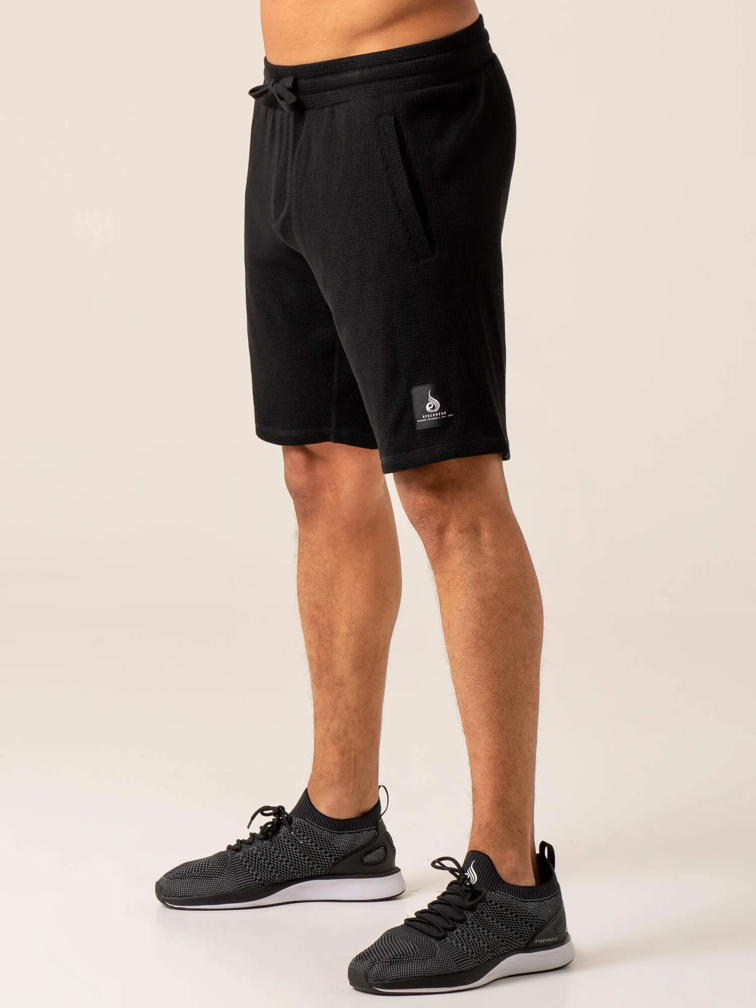 Men's Waffle Lounge Shorts - Black