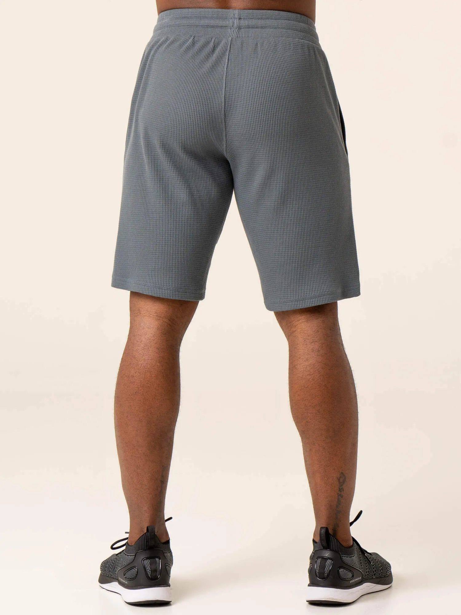 Men's Waffle Lounge Shorts - Steel Blue