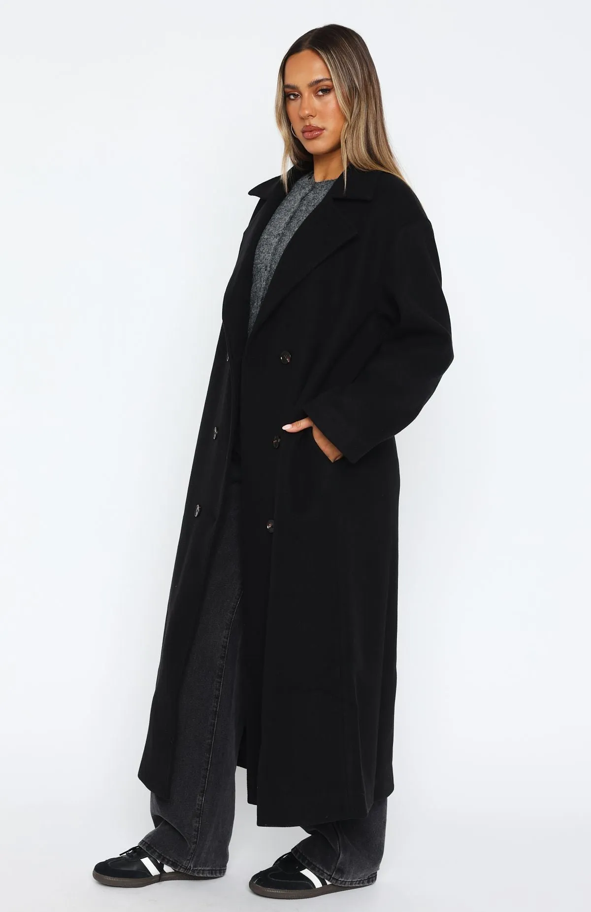 Modern Edge Oversized Coat Black