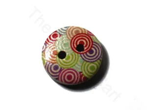 Multicolour Circles Design Wooden Buttons