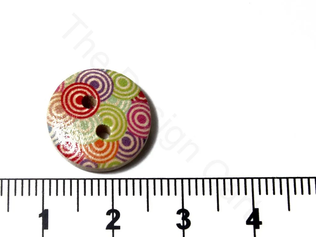 Multicolour Circles Design Wooden Buttons