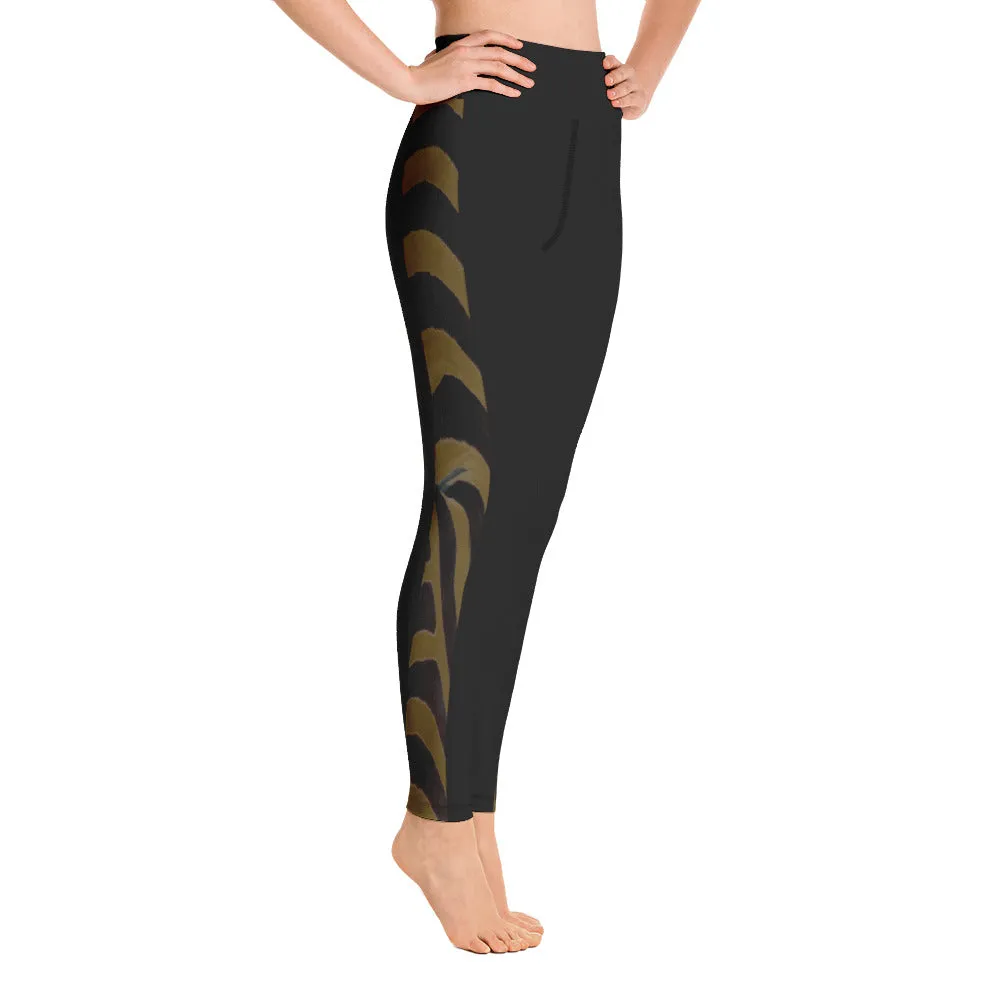 Olive Side Zebra Yoga Leggings