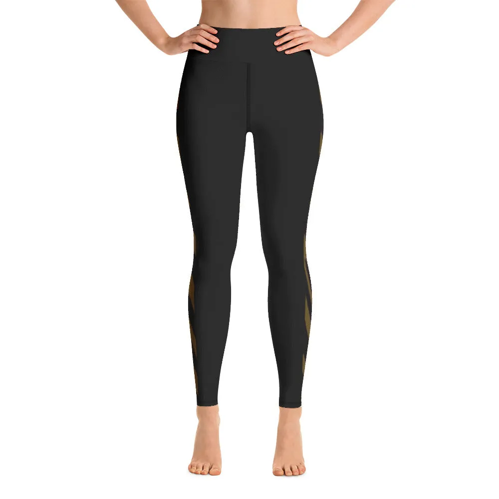 Olive Side Zebra Yoga Leggings