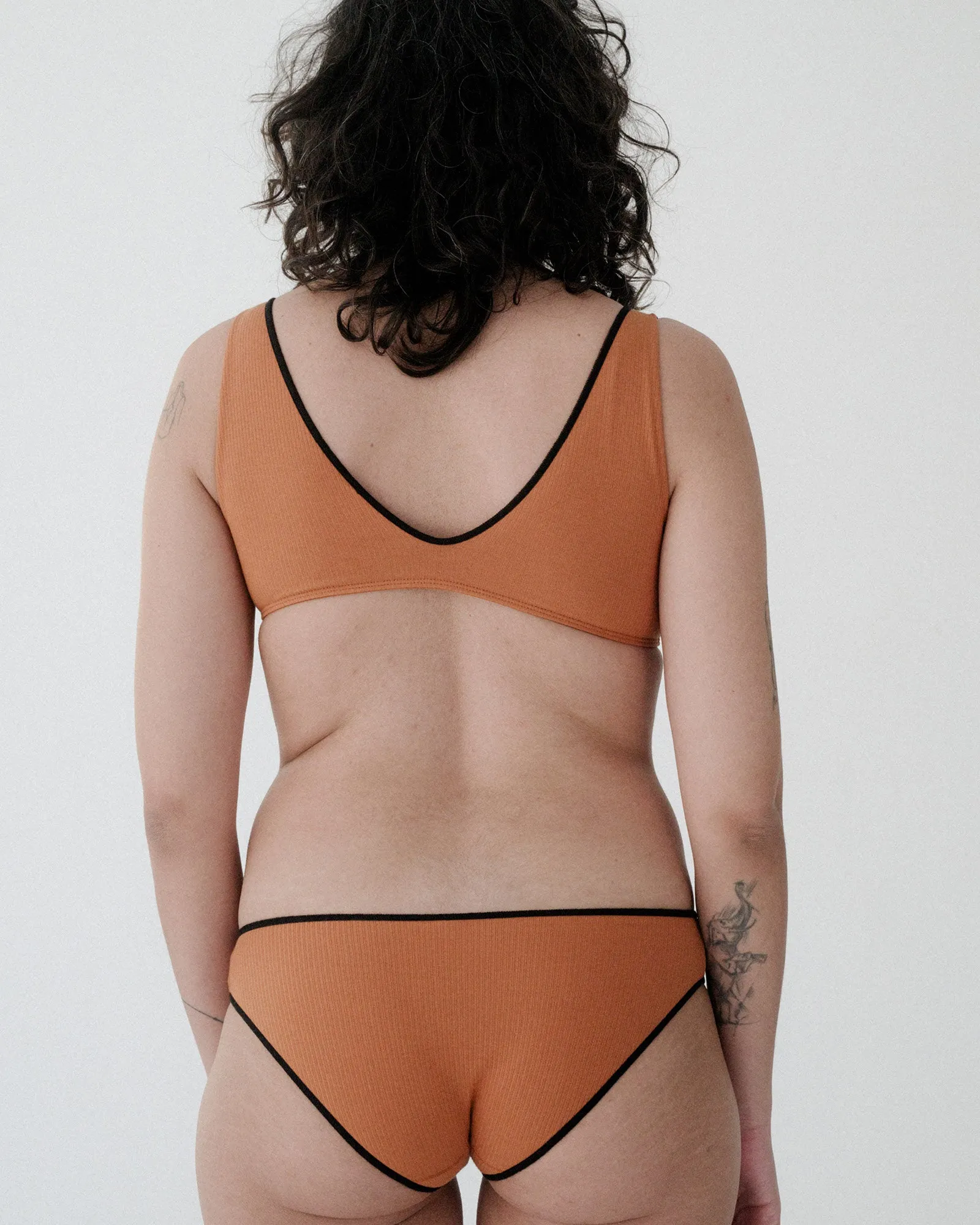 Pam Bra - Fine Cotton Rib - Dre Orange / Black