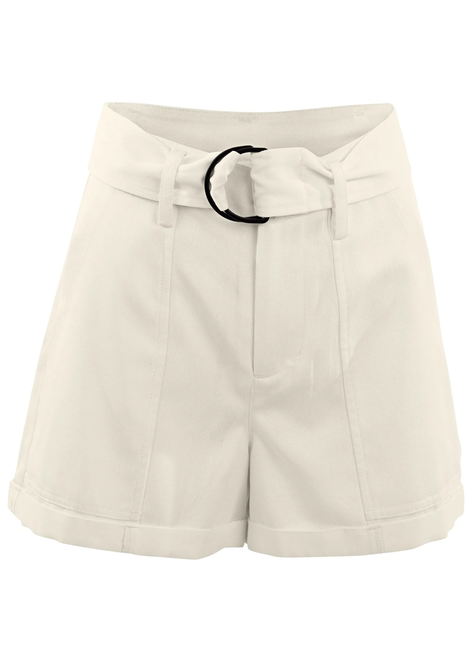 Relaxed Twill Shorts - Cream