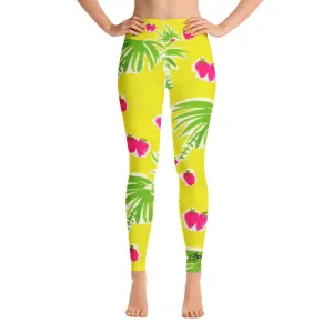 Strawberry Tropic Yoga Leggings