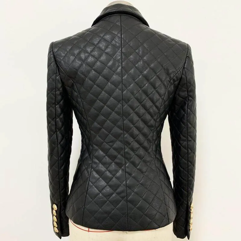 The Cynthia Quilted Faux Leather Blazer