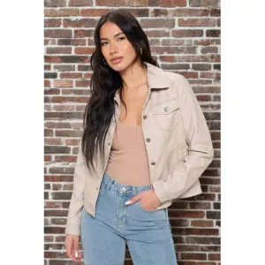 The Dylan Cream Vegan Leather Jacket