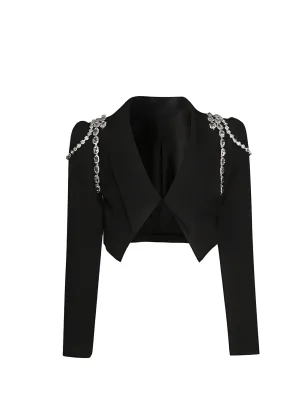 The Evelyne Long Sleeve Cropped Blazer