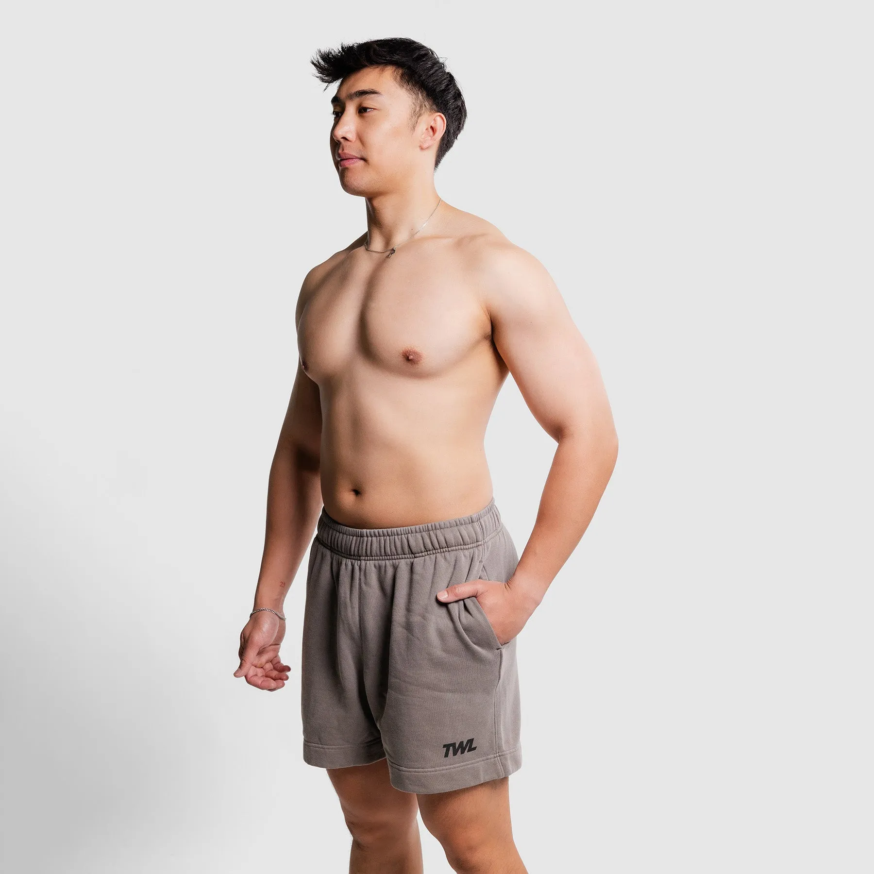 TWL - RELAXED TRACK SHORTS - FADED GREY