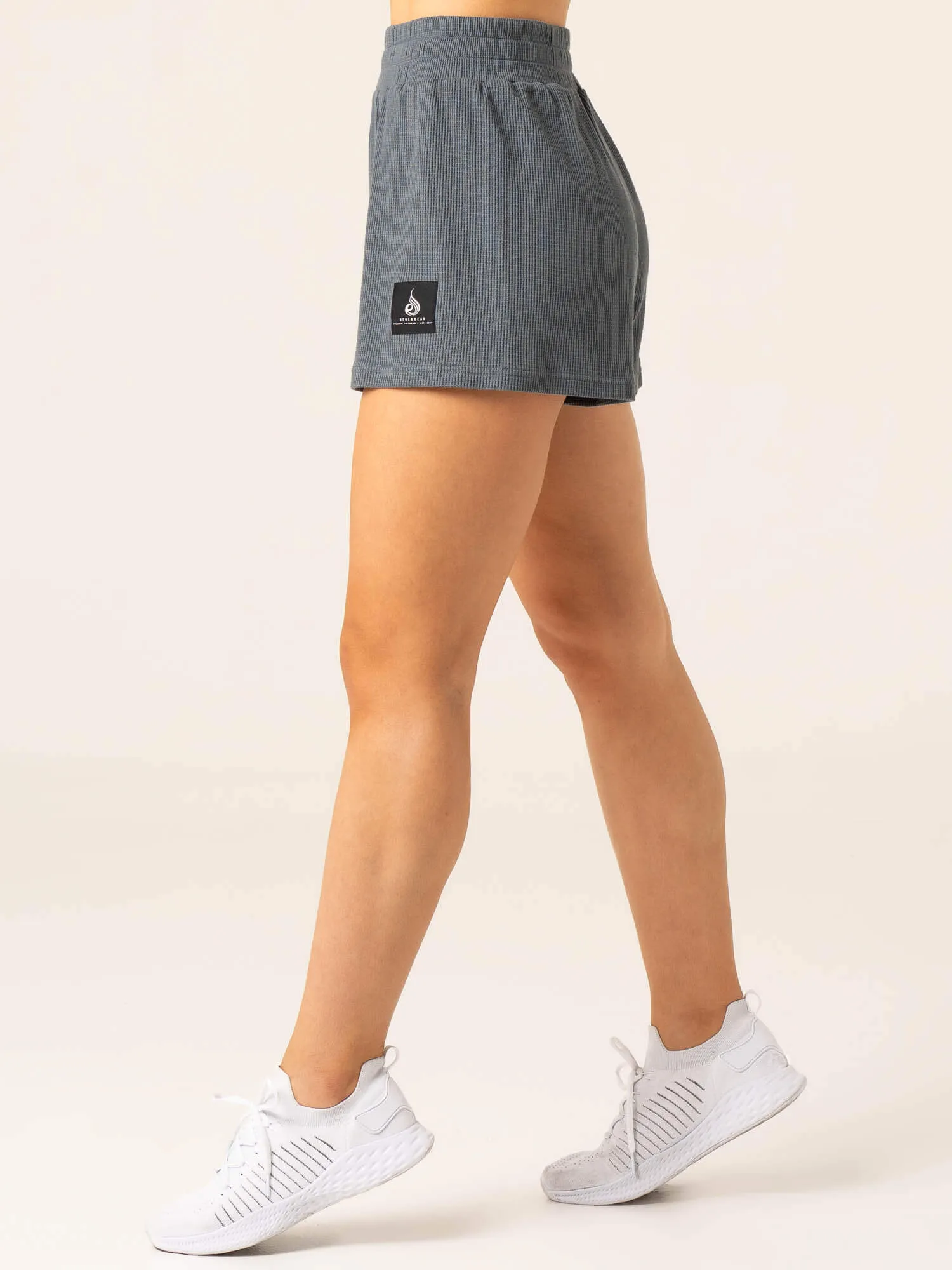 Women's Waffle Lounge Shorts - Steel Blue